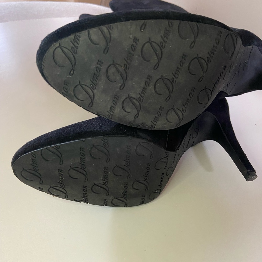 Delman Tall Suede Black  Suzie Boots -8 ½ - Picture 4 of 5